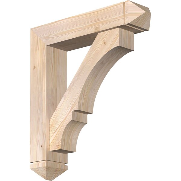 Ekena Millwork Balboa Arts and Crafts Smooth Bracket w/ Offset Brace, Douglas Fir, 7 1/2"W x 34"D x 38"H BKT0806X34X38BOA03SDF - main